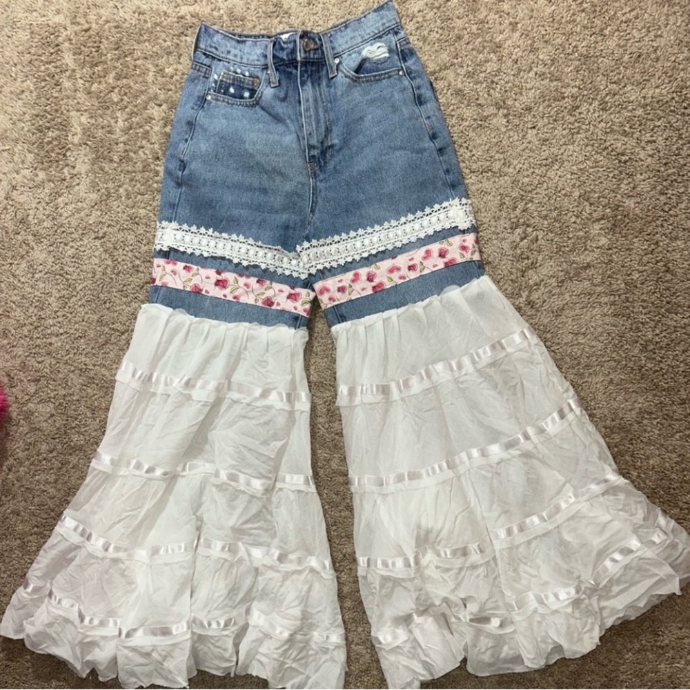 Floral Lace Flare Women's Jeans